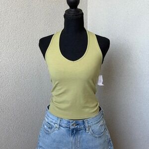 American Eagle Green ribbed halter top  Size S NWT!